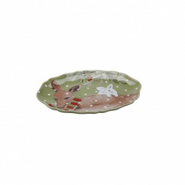 DEER FRIENDS TRAVESSA 32CM OVAL VERDE