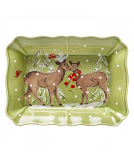 DEER FRIENDS ASSAD. 36.1X26.5 A7.3CM RECT. BRANCO