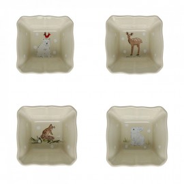 DEER FRIENDS CJ 4 RAMEKINS 99X101MM 0,15L LINHO