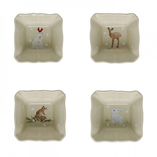 DEER FRIENDS CJ 4 RAMEKINS 99X101MM 0,15L LINHO