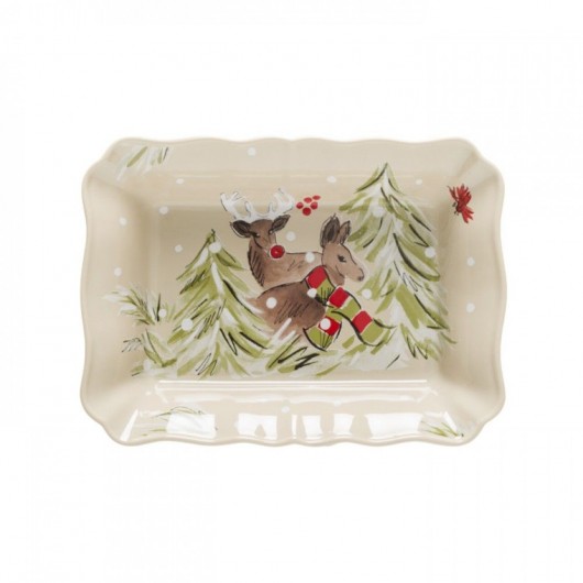 DEER FRIENDS ASSAD. 30X22.2 A8.2CM RECT BRANCO