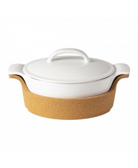 ENSEMBLE TERRINA 30CM C/TAMPA E CORTIÇA BRANCO