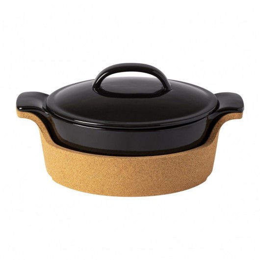 ENSEMBLE TERRINA 30CM C/TAMPA E CORTIÇA PRETO