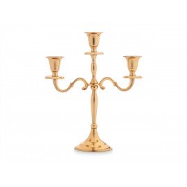 CANDELABRO 28CM / 3 VELAS DOURADO