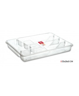 TABULEIRO 33X26 TALHERES PLAST TRANSP