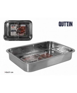 ASSADEIRA 42X31 CM INOX COM GRELHA