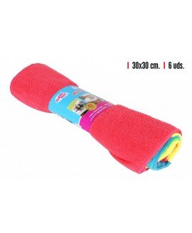 PANOS 30X30 MICROFIBRAS CONJUNTO DE 6 UNIDADES