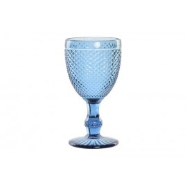 copo vidro azul c/pé 325ml
