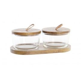 set 3 taças vidro/acacia 23x13x6cm 240ml