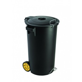 BALDE 80L C/ PED C/ ROD PRETO R.789