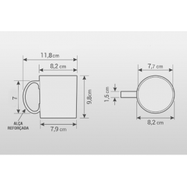 CANECA 34CL PORCELANA D8.2X9.8CM