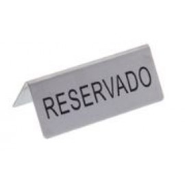 PLACA RESERVADO INOX 12X5CM