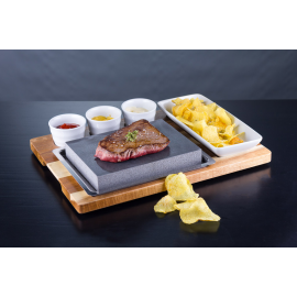 BIFE NA PEDRA 20x15x3CM C/ 4PCS PORCELANA /2