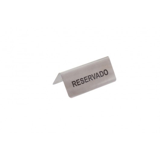 PLACA RESERVADO 12X6 CM INOX